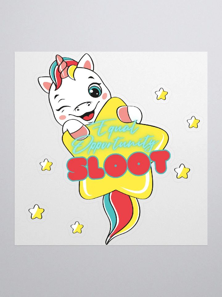 Equal Opportunity SLOOT Unicorn Badge Sticker product image (1)