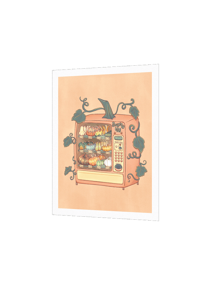 Pumpkin Vending Machine - Print with Orange Background product image (3)
