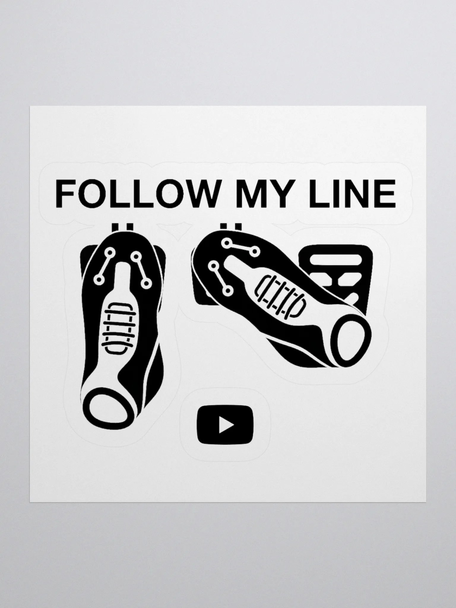 Follow My Line Sticker Black on White v2 product image (1)