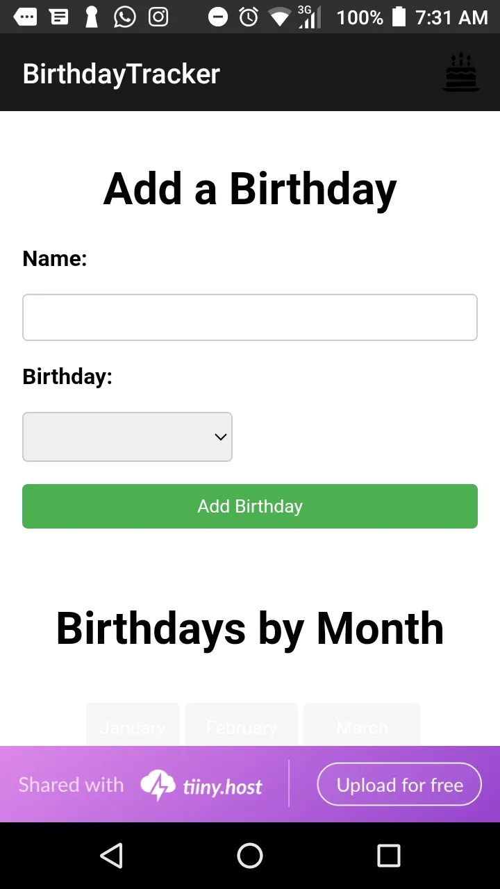 Birthday Tracker v1.0 Mobile App product image (1)