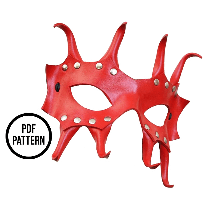Spiked Leather Mask - Choose Your Design! PDF Pattern for Leatherwork product image (2)