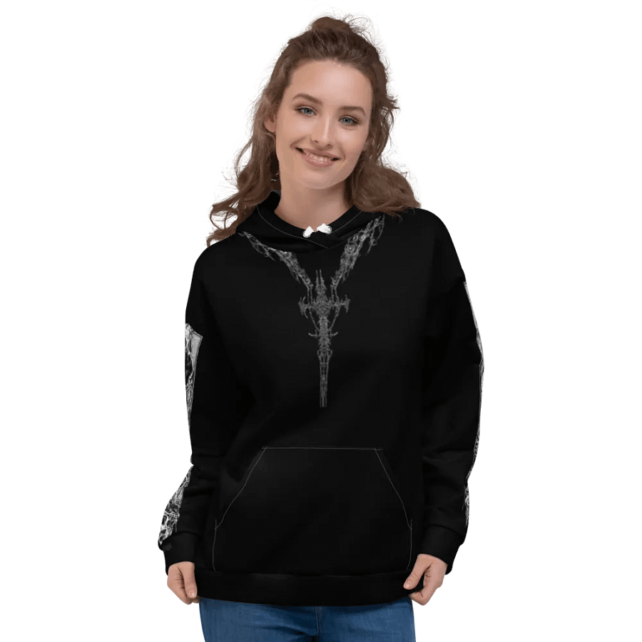 Black Crusifix Chain Hoodie product image (8)