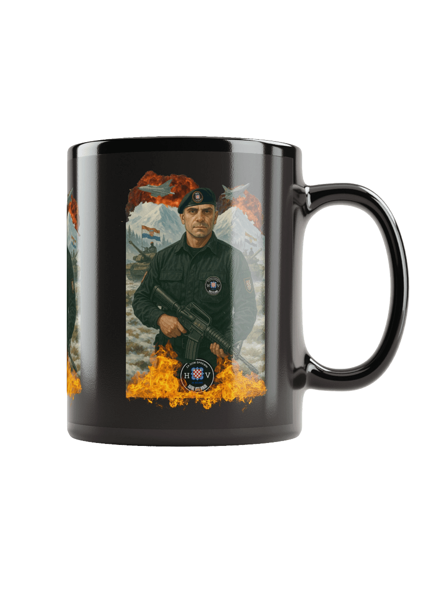 Military Emblem Black Mug 9.bojna hos product image (1)
