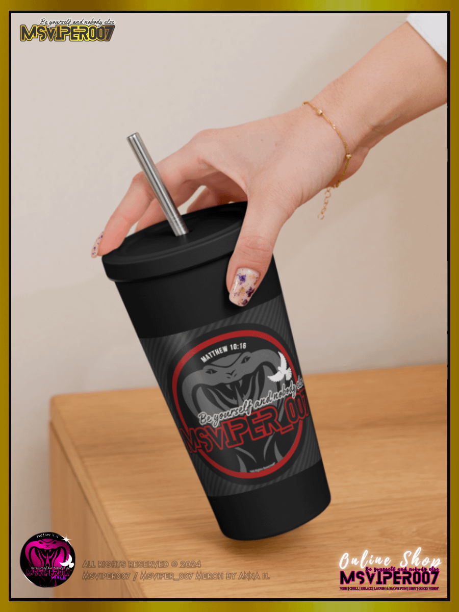 Tumbler - "MsViper_007™ Brand [red/blk] - Support&Sport" Insulated Tumbler with a Straw By Anna H. product image (12)