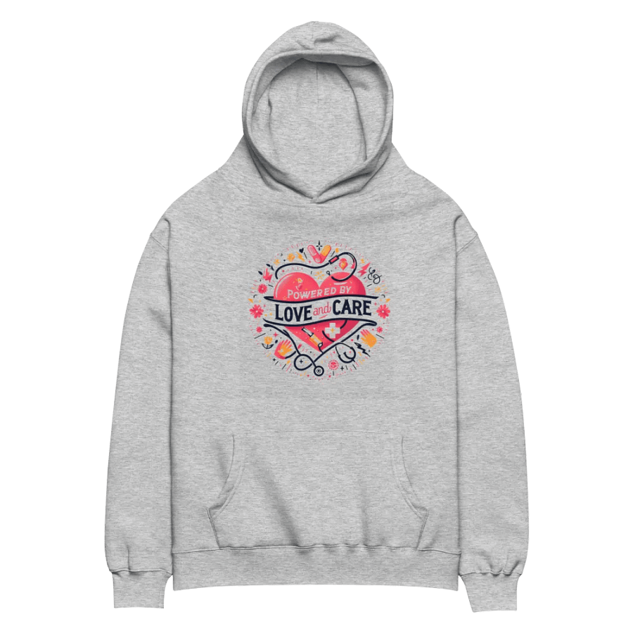 love and care heart shape design hoodie product image (22)