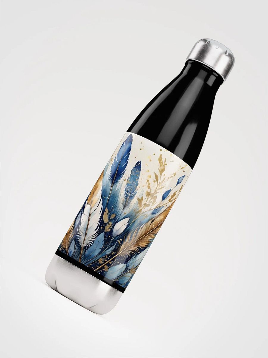 Watercolor Feathers Gold Dust Water Bottle product image (7)