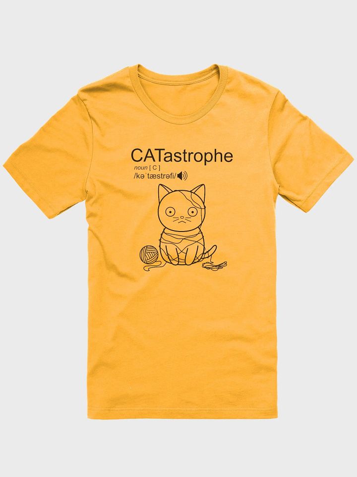 CATastrophe Unisex Tee, Cat with Yarn, Black Print product image (1)