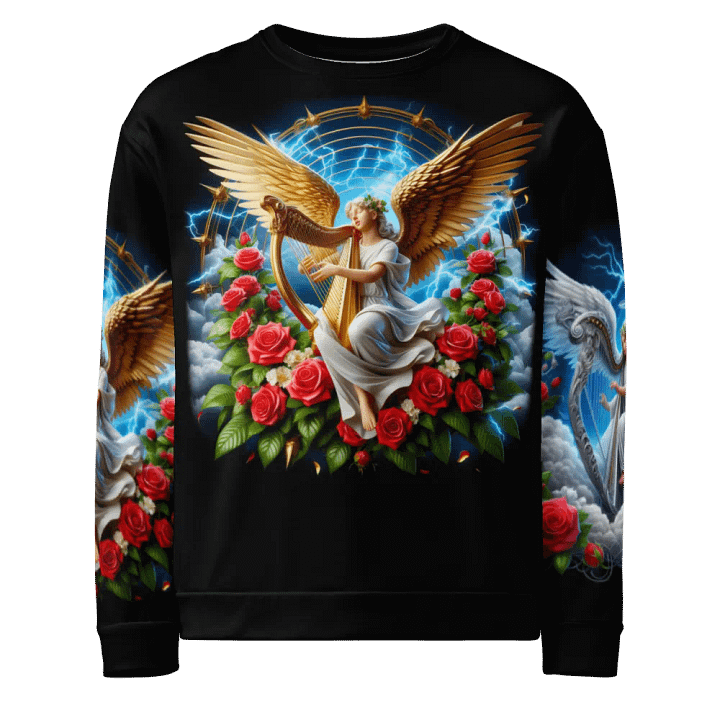 Angels making Music with a Harp - All-Over Unisex Sweatshirt #23 product image (1)