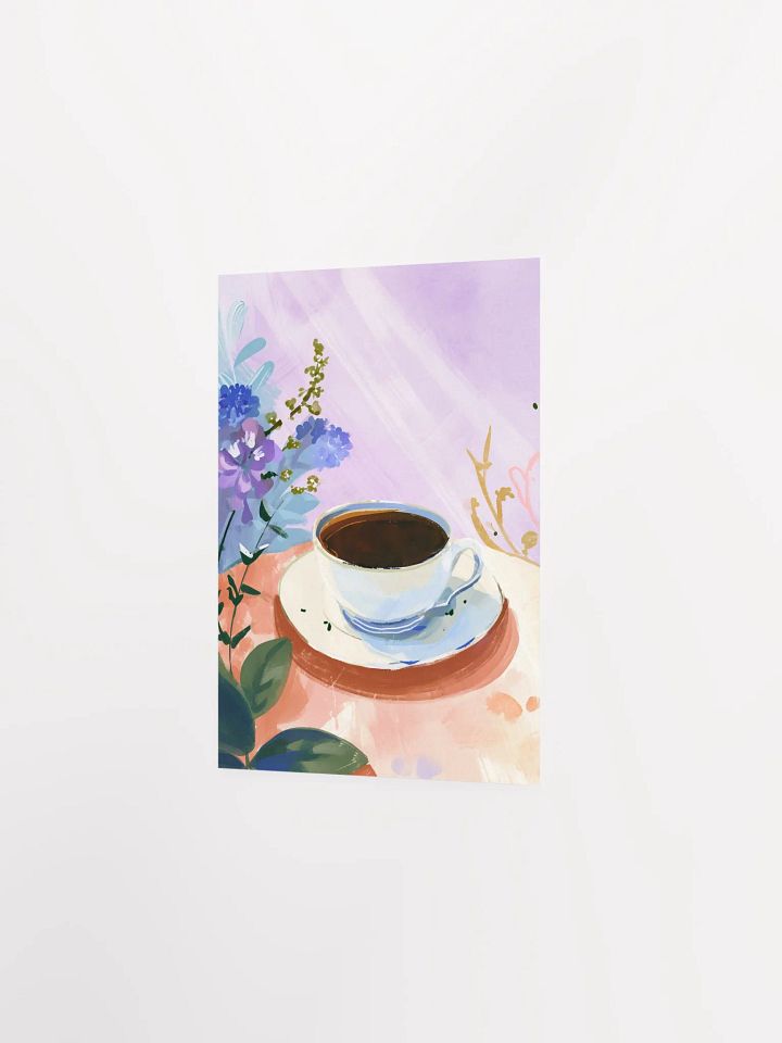 Serene Coffee Cup Floral Poster product image (3)