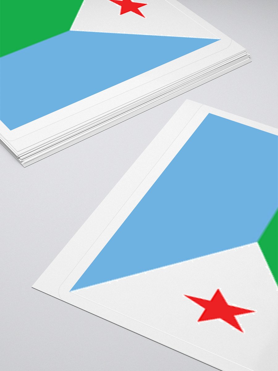 Djibouti Flag Sticker | Red Star Design | Durable Vinyl | 3 Sizes product image (12)