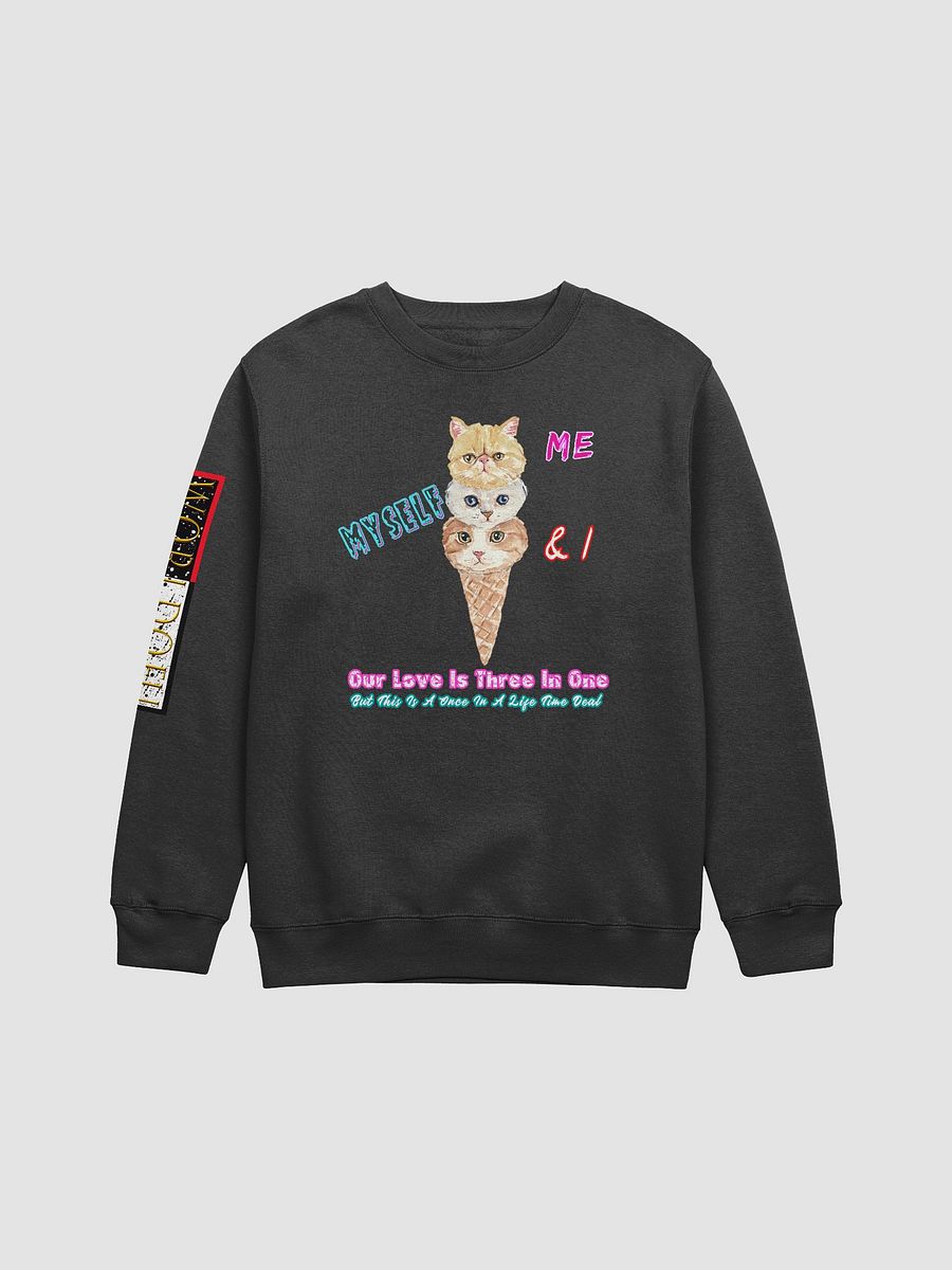 Cat Ice Cream Sweatshirt Me Myself & I Sweater Funny Cat Sweatshirt Triple Cat Ice Cream Cute Kitty Pullover Unique Cat Crewneck product image (1)