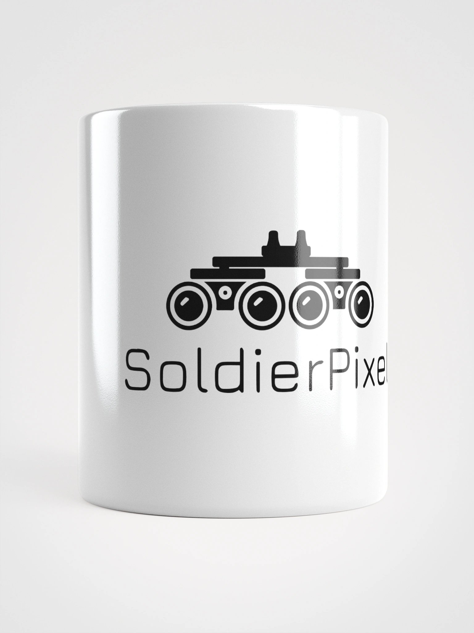 White Glossy Mug with Black LOGO By TikTok Creator SpSoldierPixel product image (14)