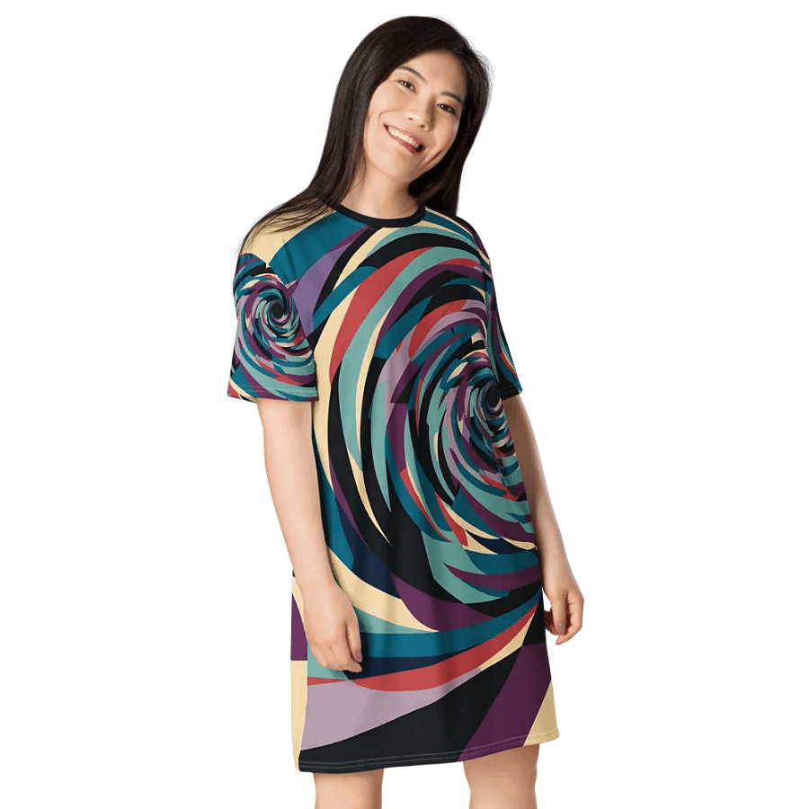 Abstract Lithographic Pattern Design T-shirt Dress - v1 product image (8)