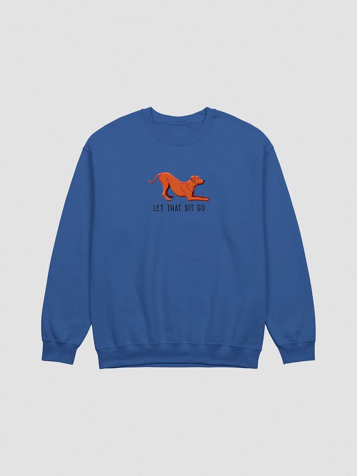 Let That Sit Go Sweatshirt (Embroidered) of a Rhodesian Ridgeback(Red) product image (4)