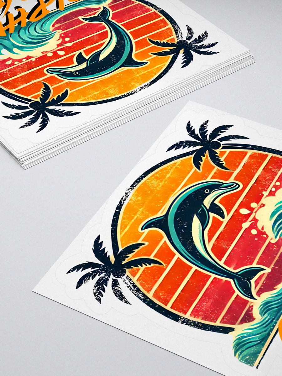 Sunset Dolphin Dive Stickers product image (16)