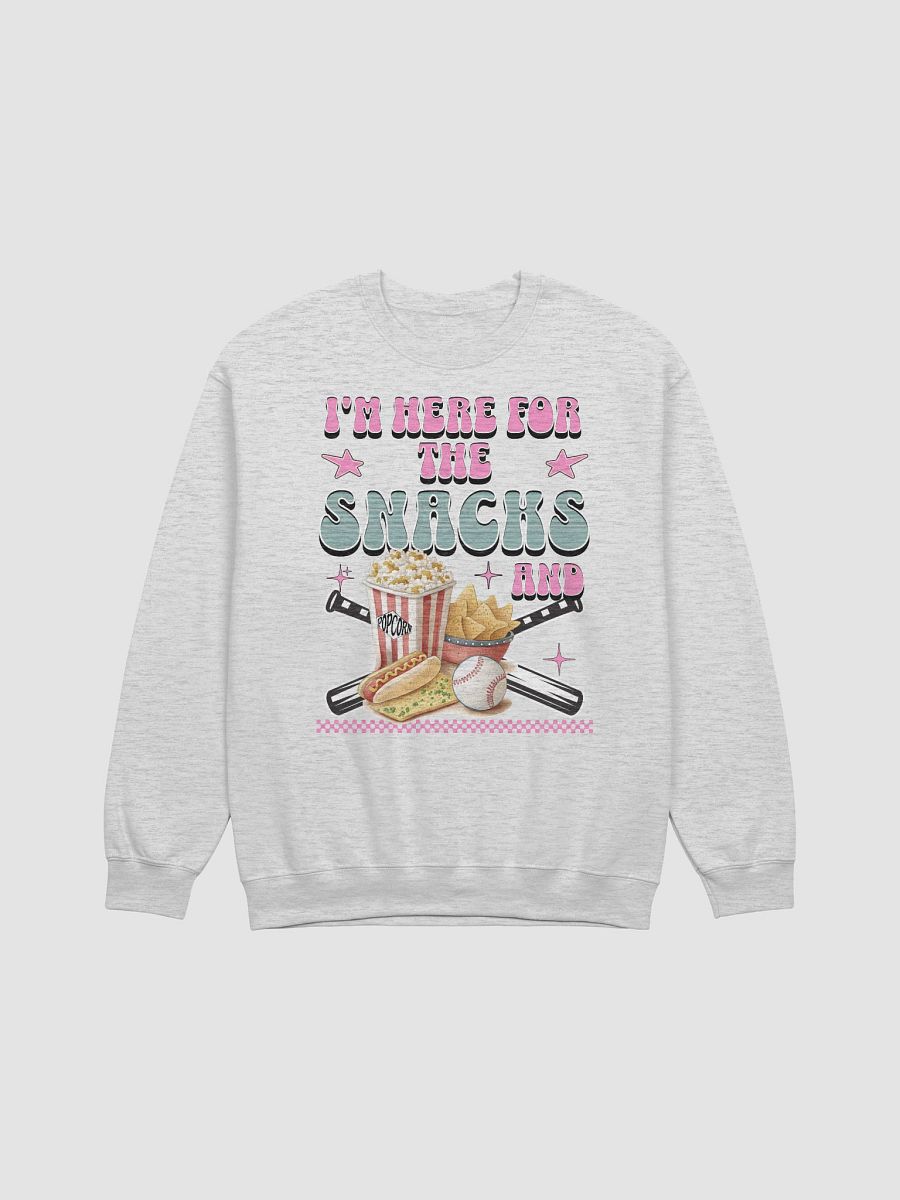 Im Here For The Snacks And Baseball Playful Crewneck Sweatshirt product image (1)