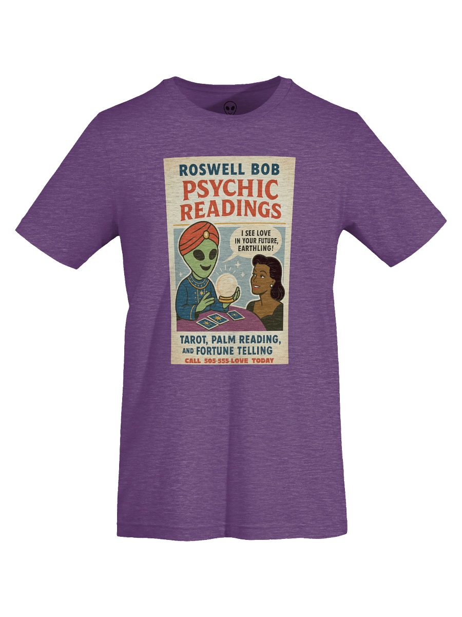 Psychic Readings Brunette Woman Roswell Aliens 1950's Retro Poster Unisex T-Shirt product image (76)