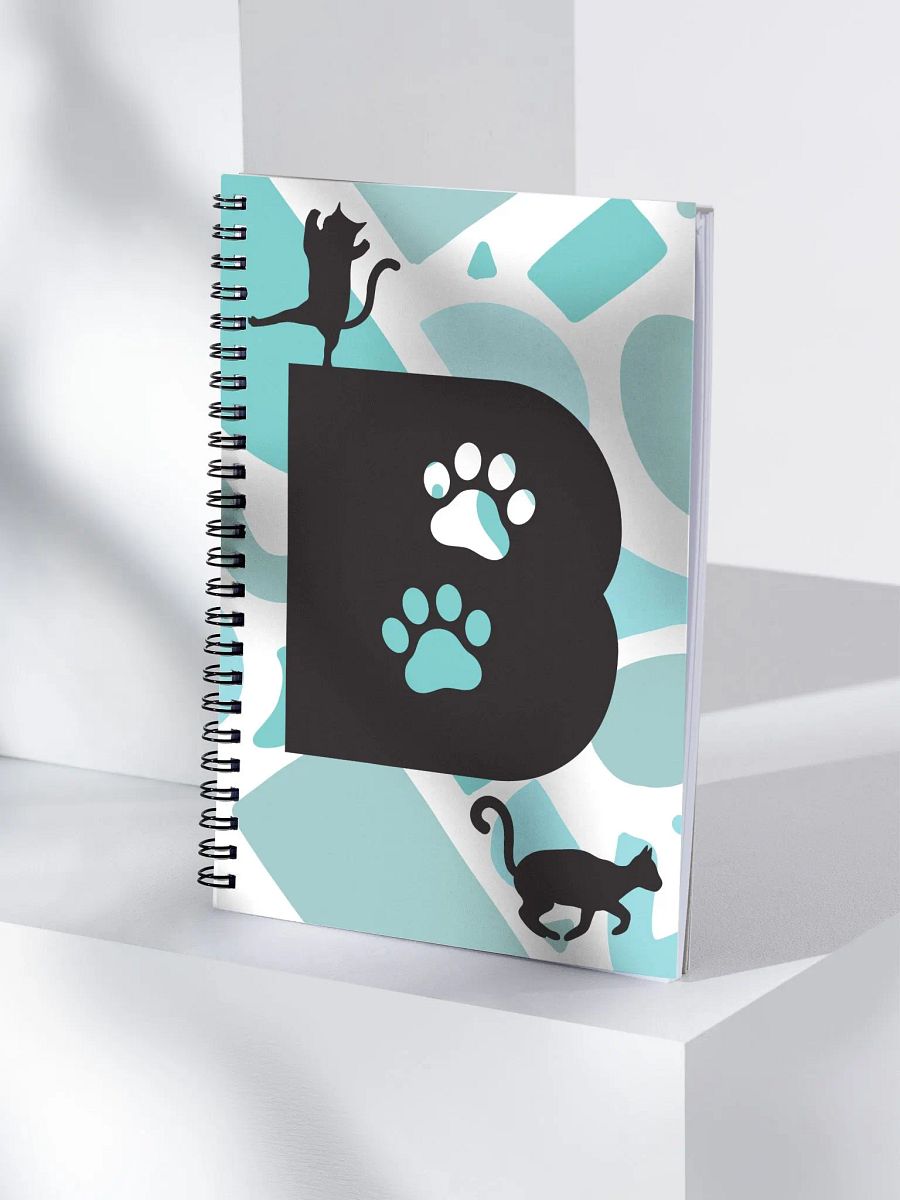 Monogram Letter B Cat Lover Geometric Blues Notebook product image (4)