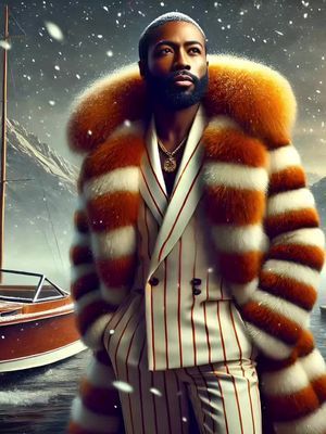 Legends never fade, they evolve. Inspired by an icon, redefined for today. ❄️🦊 #teddypendergrass #TimelessStyle #WinterFashion #LuxuryVibes #IconicLooks #LegacyRedefined #shamondae #NewDaeDesigns #imagetovideo