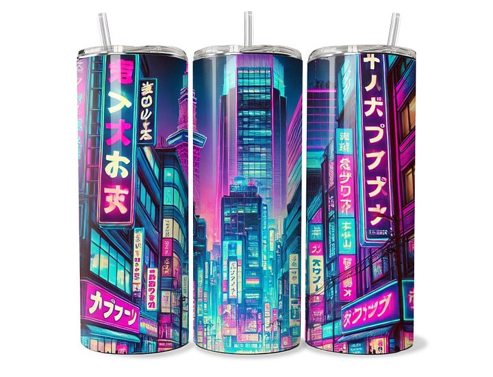 Neon City Lights Tumbler - 20oz Stainless Steel product image (1)