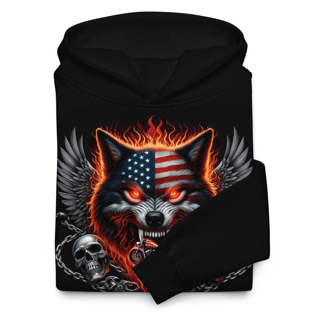 Patriotic Wolf Biker Oversized Hoodie #41 product image (10)