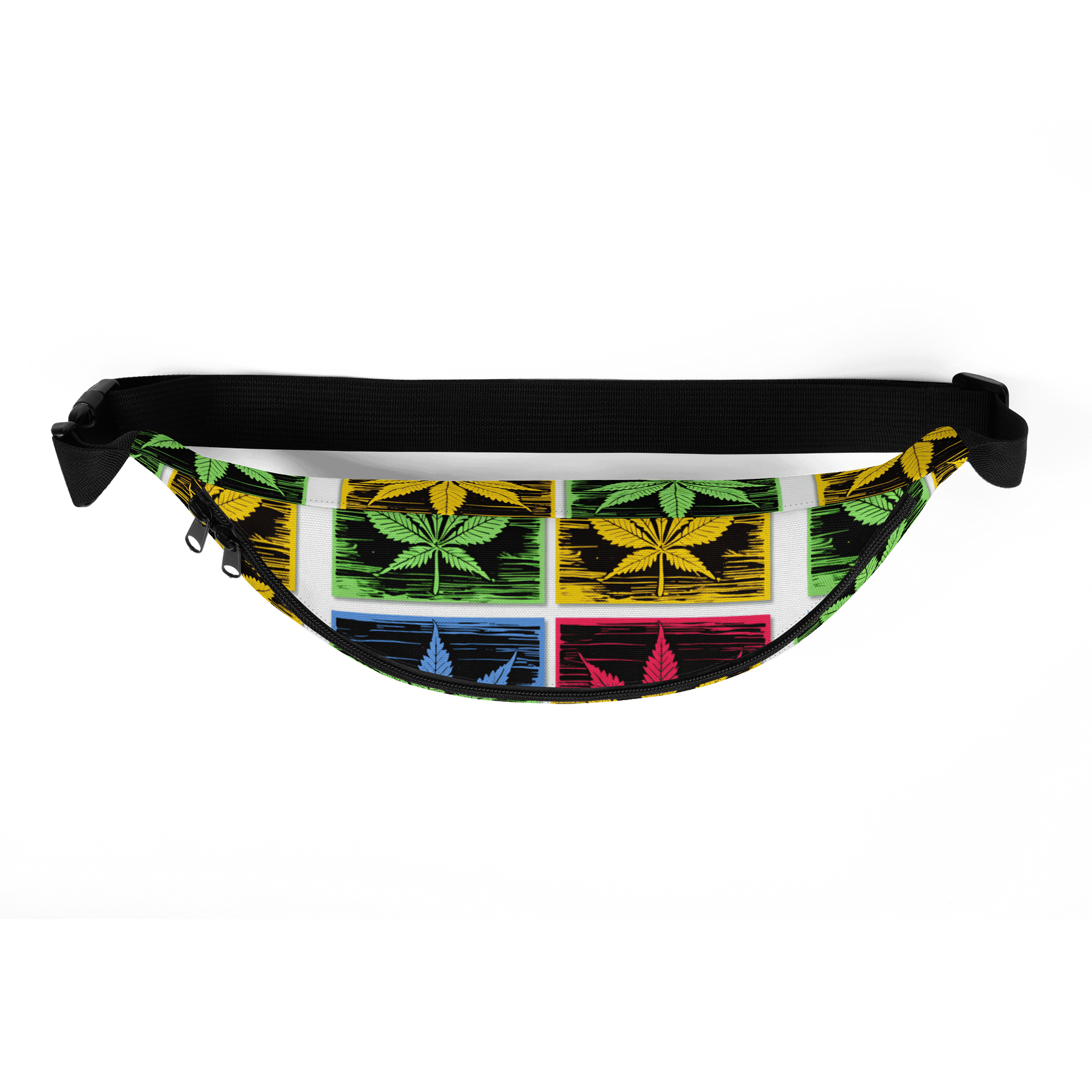 Colorful Leaf Grid All-Over Print Fanny Pack product image (6)