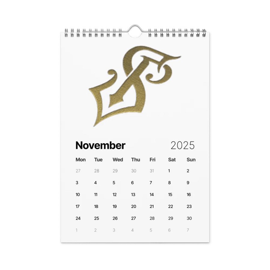 Golden Ornamental R 2025 Wall Calendar product image (11)