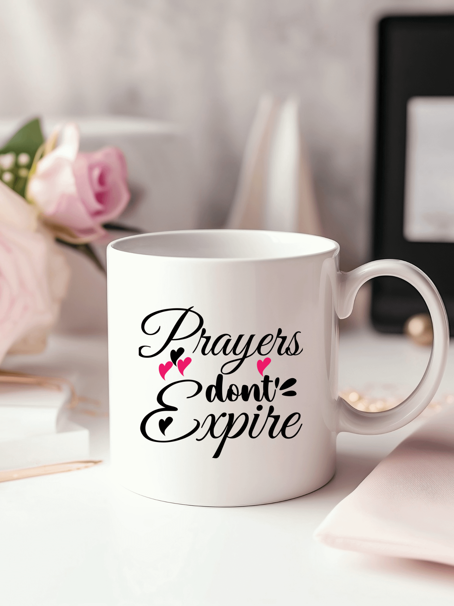 Prayers Don`t Expire White Ceramic Mug product image (1)