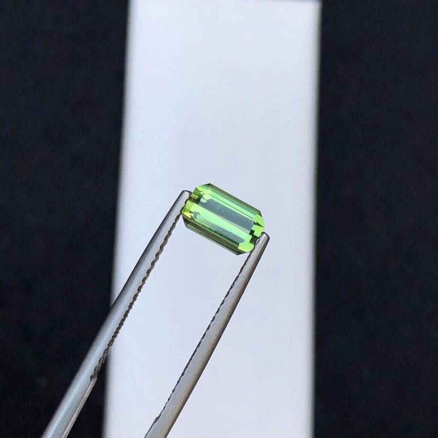 EMERALD CUT GREEN TOURMALINE GEMSTONE FOR WIRE WRAPPING STONE FOR GIFT, 1 CRT product image (5)