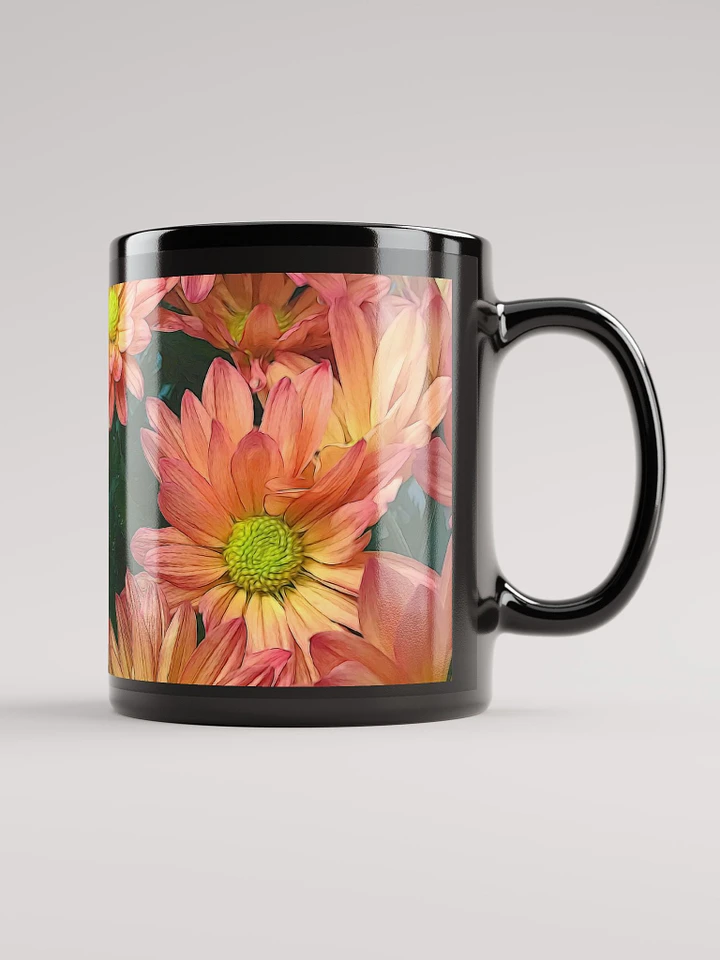Cream and Pink Daisies Black Coffee Mug product image (2)
