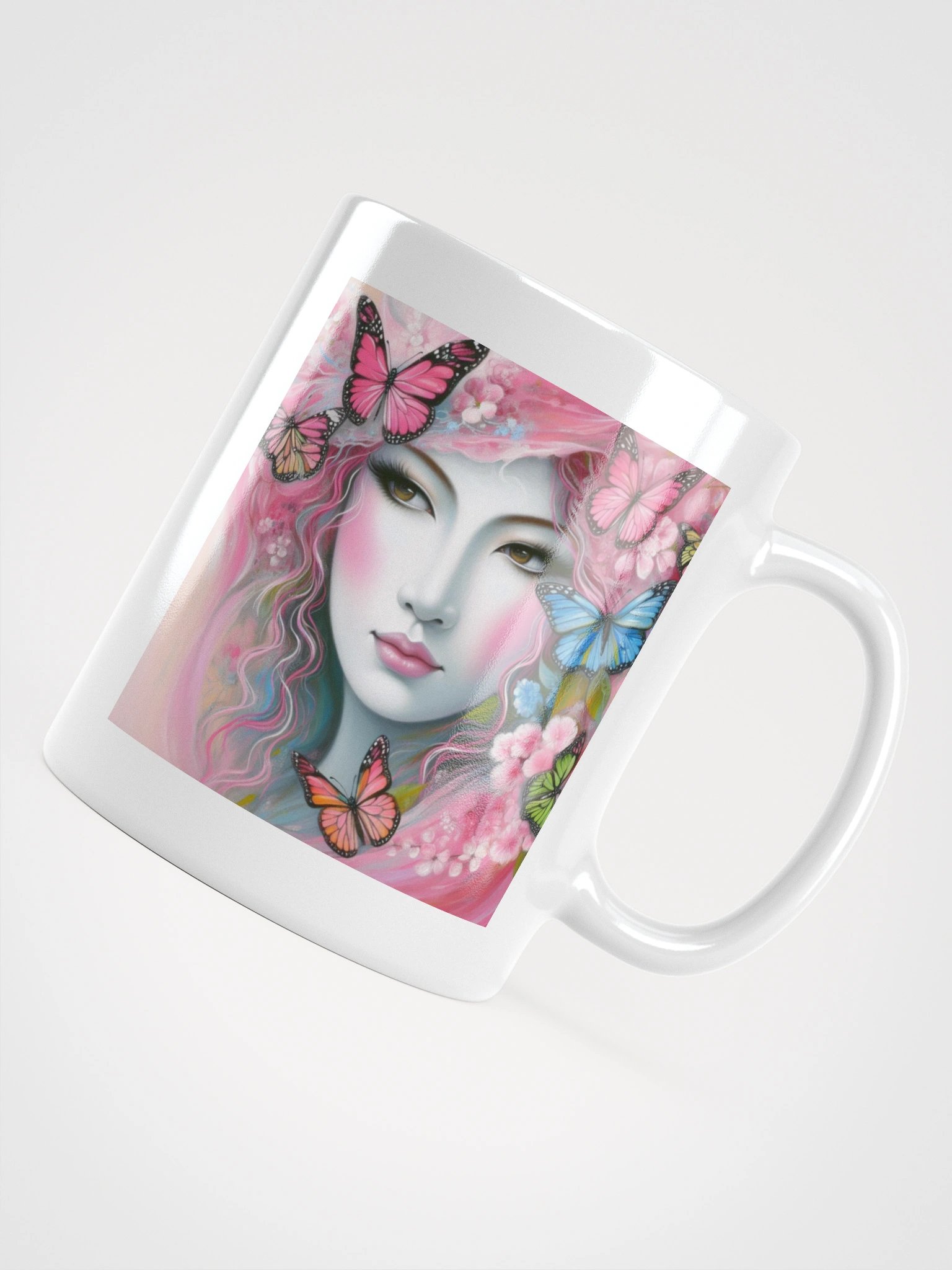 Woman With Pink Butterflies Mug product image (11)