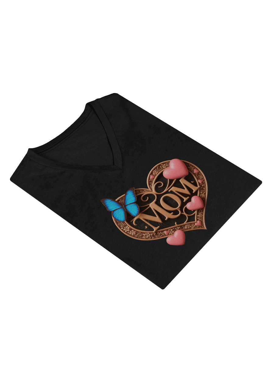 Mom's Love Heart V-Neck Tee product image (4)
