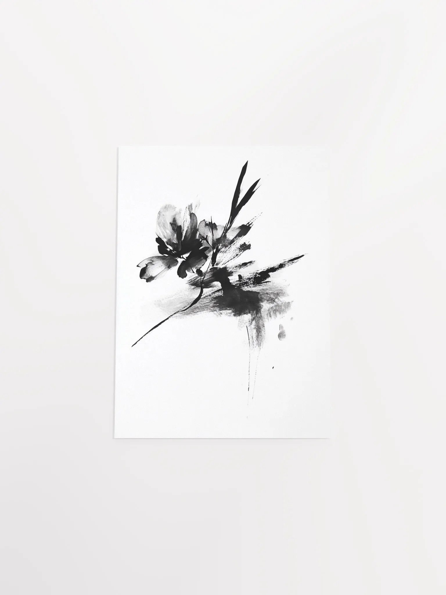 Ink Bloom IV: Monochromatic Floral Art Print product image (4)