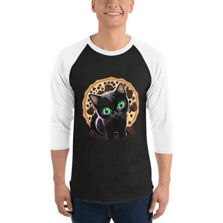 Cookie Kitty Stable Diffusion Baseball Tee - Dark Torso Colors product image (1)