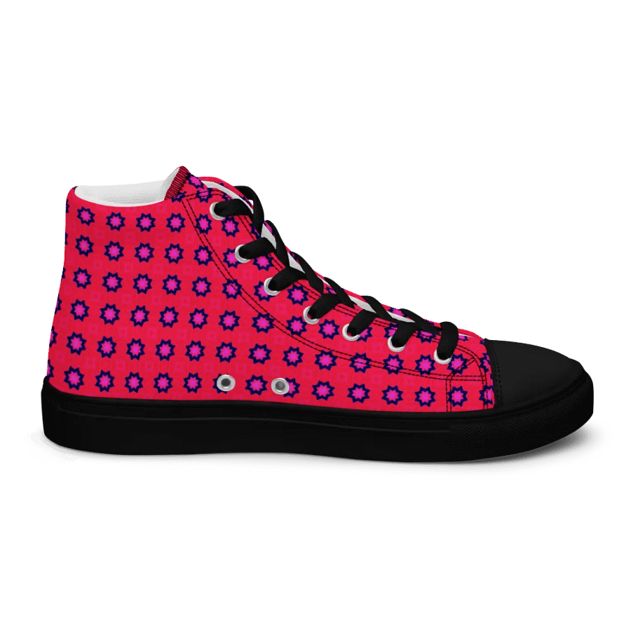 Abstract Red Ladies Canvas Shoes High Tops product image (6)