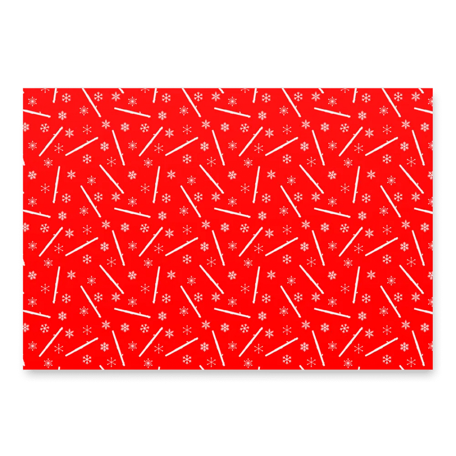 Flutes and Snowflakes - Piccolo - Red Gift Wrap Paper product image (5)