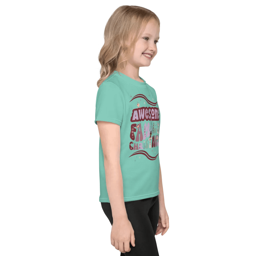 Fun Boho Awesome Family Christmas Mint Green Kid's Tee product image (4)