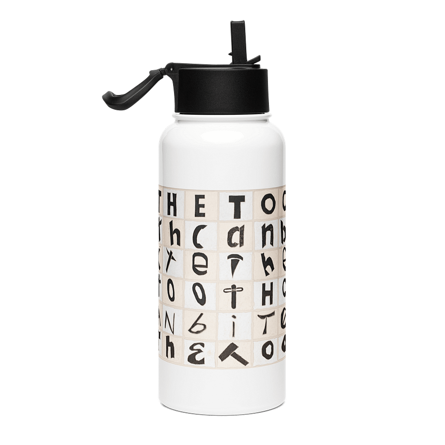 The Tooth Can Bite Stainless Steel Water Bottle with a Straw Lid in White product image (4)