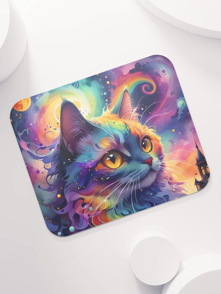 Psychedelic Cat Dreams Mouse Pad product image (1)