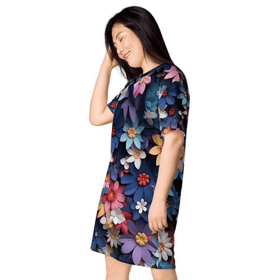 3D-Ditsy-Flowers-Seamless-Patterns T-shirt Dress - V3 product image (7)