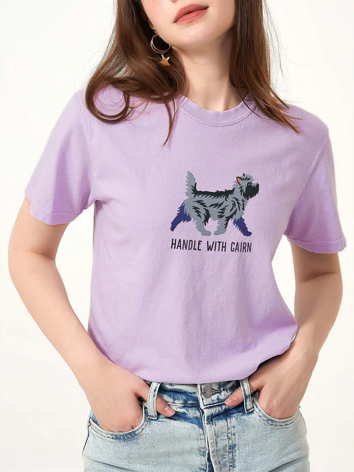 Handle with Cairn T-Shirt(Embroidered) of a Cairn Terrier(Blue Brindle) product image (2)