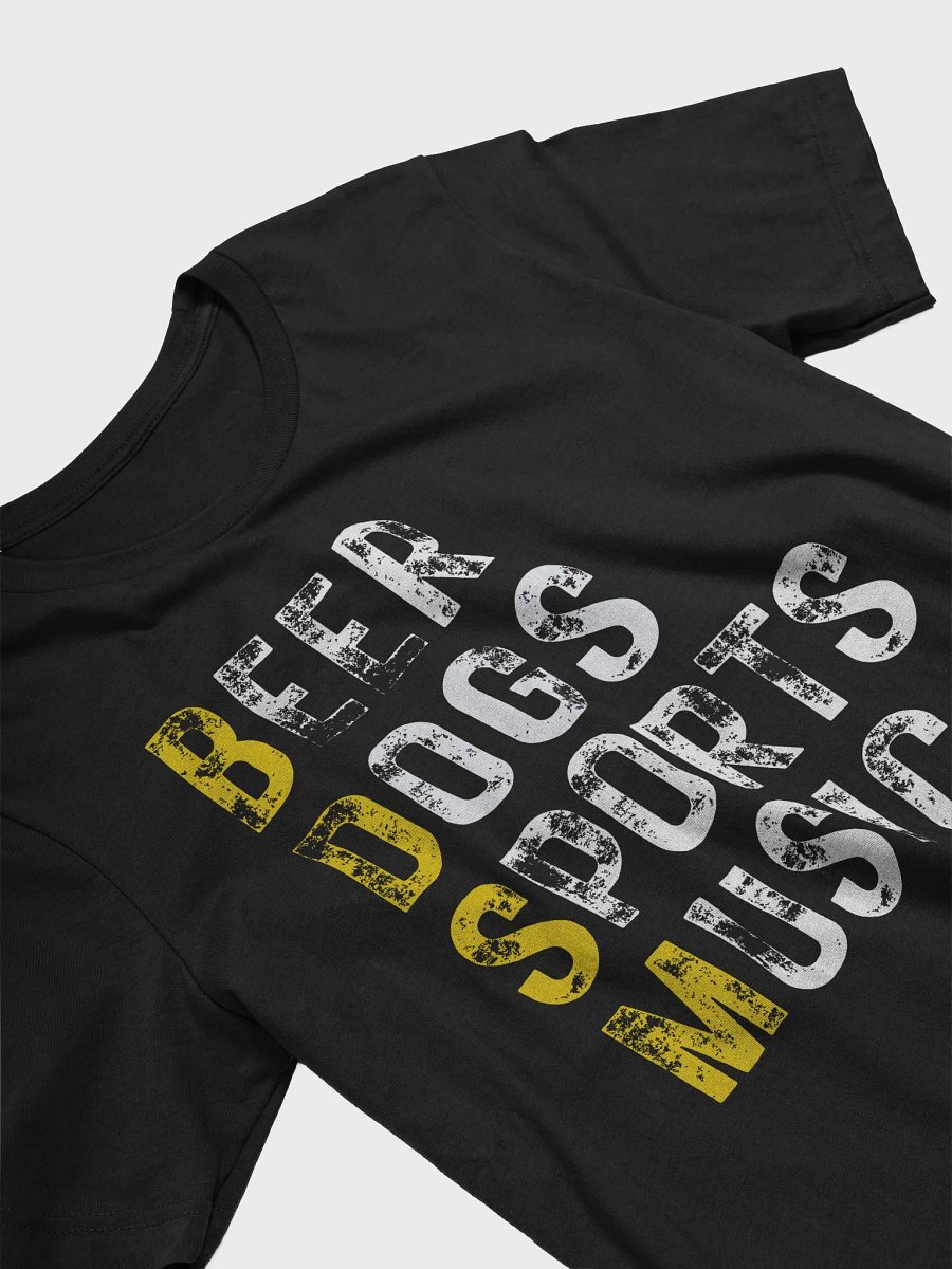 Beer Dogs Sports Music T-Shirt – Funny Gold Shirt Gift for Men and Women product image (3)
