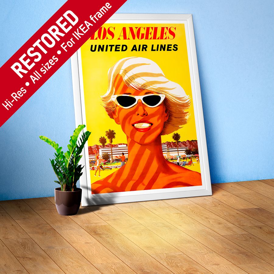 Los Angeles, USA, 1955 — retro vintage travel poster product image (1)