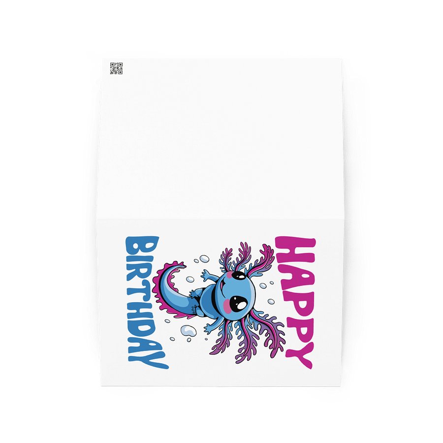 Happy Birthday (Water Axolotl) Birthday Card 5" x 7" product image (2)