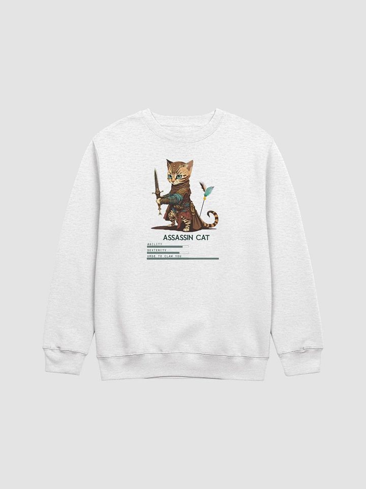 RPG Assassin Cat Unisex Crewneck Sweatshirt for gamers and cat lovers product image (1)