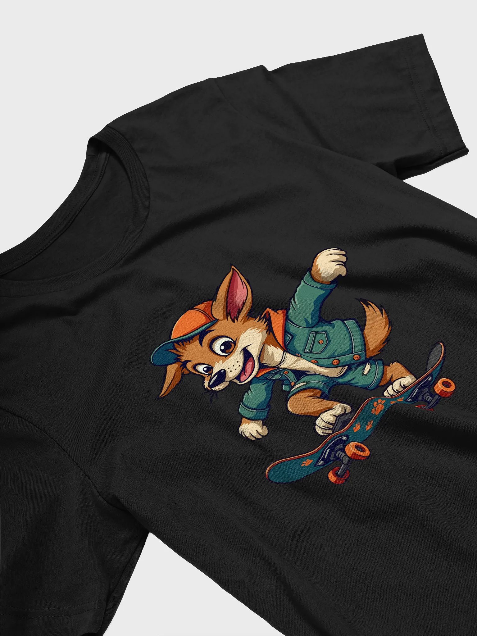 Cool Skateboarding Dog Graphic T-Shirt product image (3)