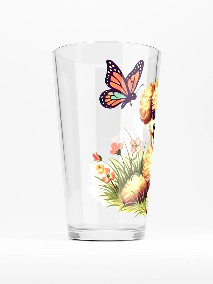 Adorable Puppy Butterfly Playtime 16 oz Glass product image (2)