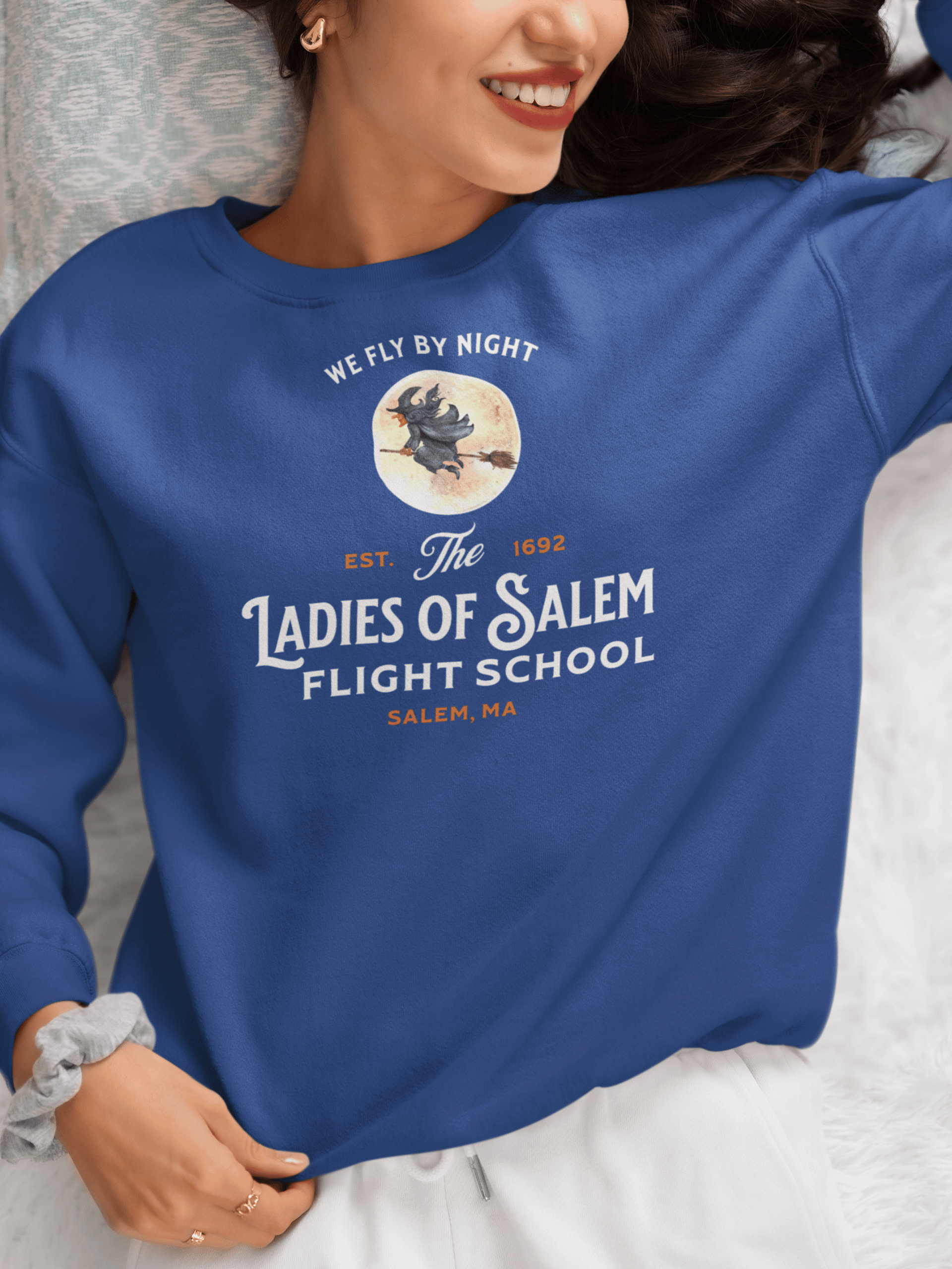 Witch Flying Broomstick Halloween Sweatshirt product image (1)