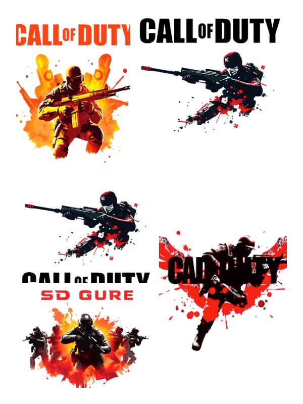 PACK OF 4 CALL OF DUTY Game Design Art INSTANT DOWNLOAD product image (5)