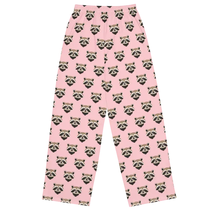 Raccoon Dreamland Wide-Leg Lounge Pants in Pink product image (2)